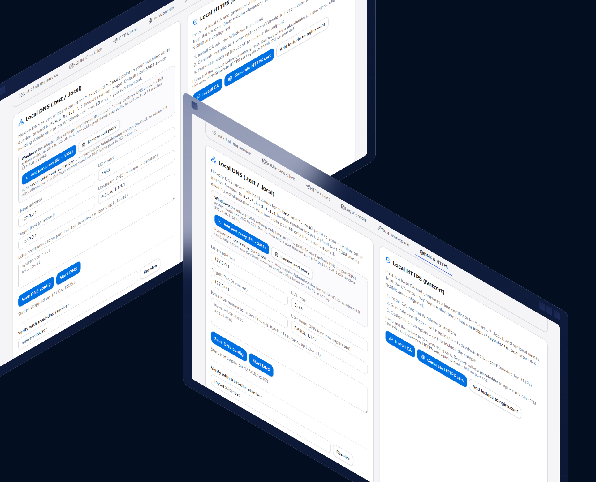 DevDock feature preview - tools and extras